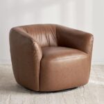 Raeda Leather Swivel Armchair