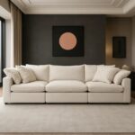 Batin 3-Seater Polyester Fabric Sofa