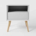 Arctic Minimalist Wood Bedside Table